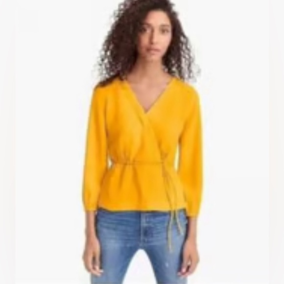 J Crew Crepe Wrap Top - Picture 2 of 4